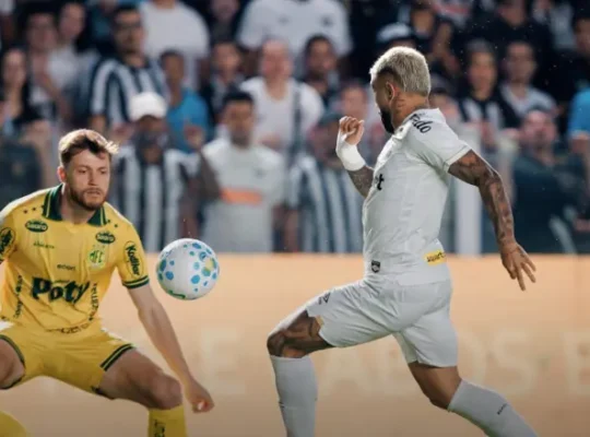 Gabigol em empate do Santos por 1 a 1 com o Mirassol