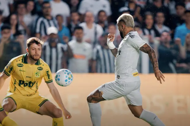 Gabigol em empate do Santos por 1 a 1 com o Mirassol