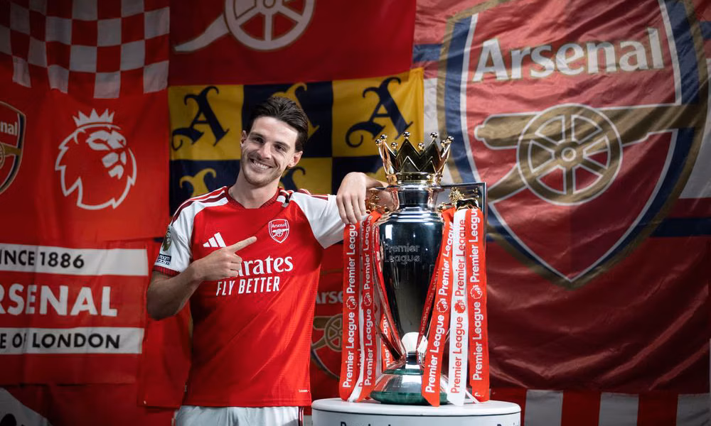 Declan Rice, Arsenal, Premier League. Foto: Reprodução/Arsenal FC