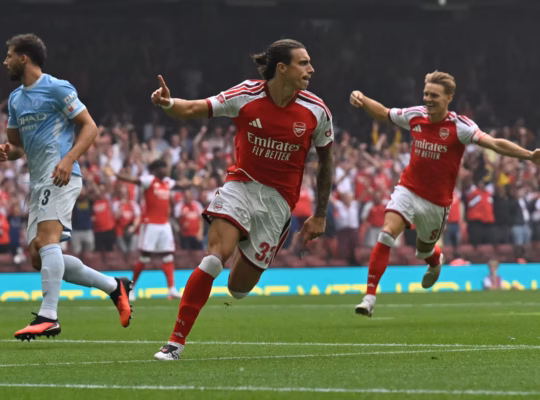 Arsenal x Manchester City, Supercopa da Inglaterra. Foto: Reprodução/Arsenal FC via site oficial.