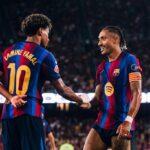 Barcelona venceu Rayo Vallecano com show de Raphinha e Yamal