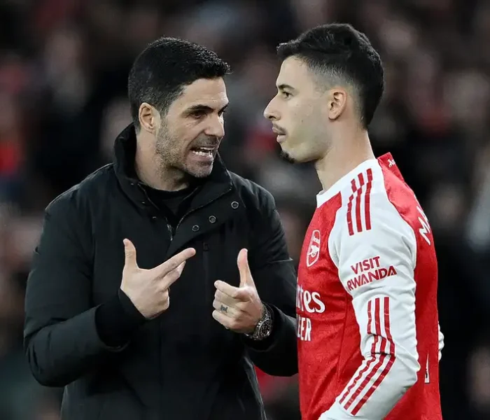 arteta e gabriel martinelli arsenal